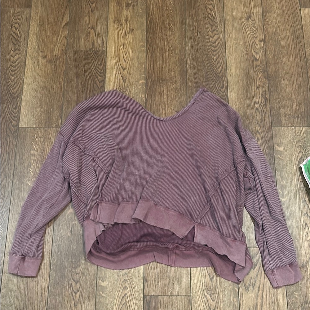 We The Free Mauve Ribbed Sweatshirt